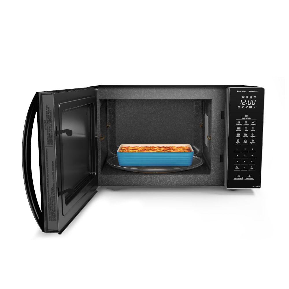 Microondas Panasonic Dupla Refeição 34L Black Glass NN-ST66NBRU - 127 - 8