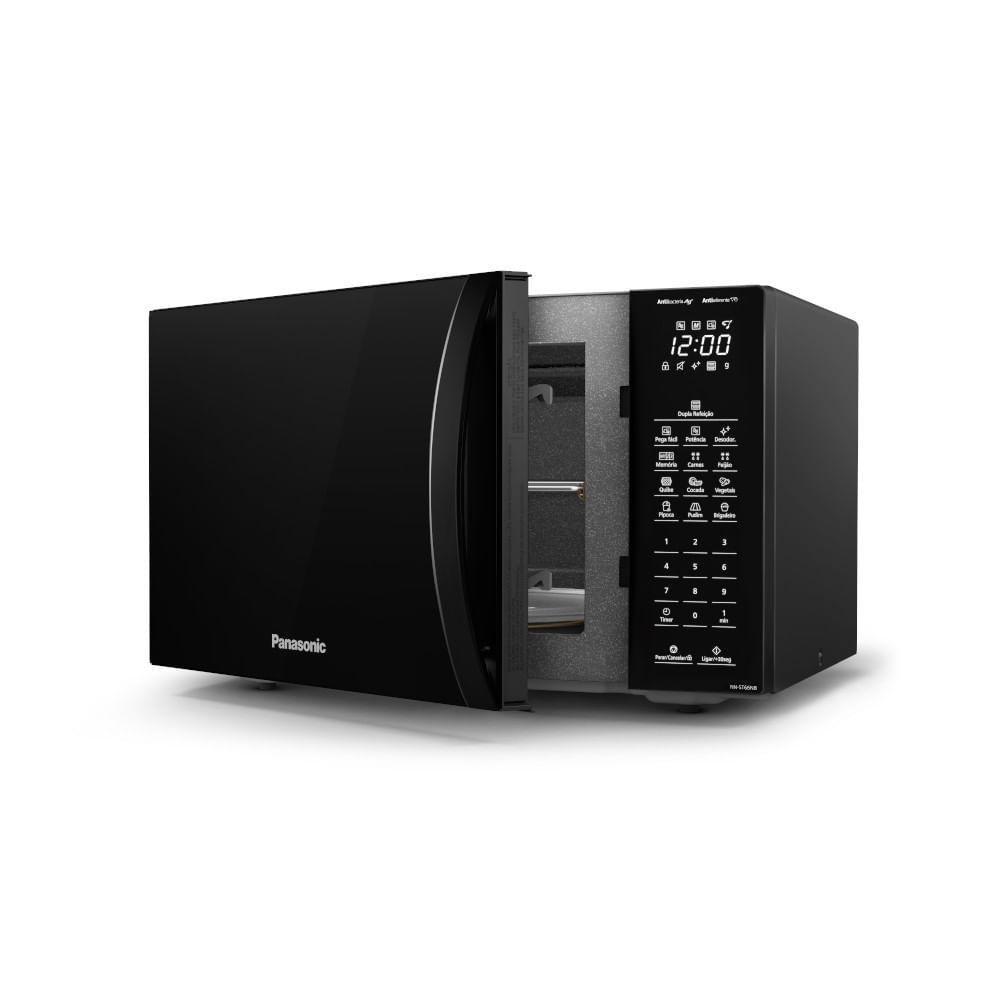 Microondas Panasonic Dupla Refeição 34L Black Glass NN-ST66NBRU - 127 - 7