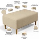 Ver imagem 4 de Puff Decorativo Sala de Estar Cléo W01 Pés Palito 90 cm - Lyam Decor Cléo Pés Palito Linho Bege Escu