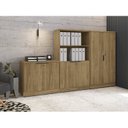 Ver imagem 1 de Kit 3 Peças 1 Balcão 2 Armários para Escritório com Chave