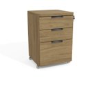 Ver imagem 3 de Escrivaninha Mesa Escritório 150cm Borda Arredondada com Gaveteiro 3 Gavetas com Chave