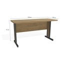 Ver imagem 4 de Escrivaninha Mesa Escritório Borda Arredondada com Gaveteiro com Chave 1 Gaveta 150cm Itapua Marrom