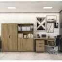 Ver imagem 1 de Kit 4 Peças com Escrivaninha, Gaveteiro e 2 Armários