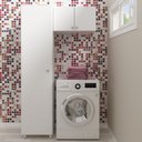 Ver imagem 1 de Conjunto Lavanderia Multiuso 2 Peças 1 Armário Aéreo AM3103 1 Armário Multiuso AM3100 