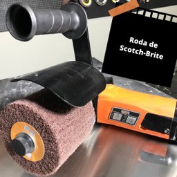 RODA DE SCOTCH BRITE 120 X 100 MM GRÃO FINO - LINHA BASIC CIR Inox 1380rsf - 3