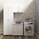 Ver imagem 1 de Conjunto Lavanderia Multiuso 3 Peças 1 Armário Multiuso 1 Balcão 1 Armário Aéreo AM3104 