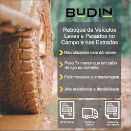 Cinta de Reboque e Arraste 20 ton x 1,5 metros plana - 4x4 / Trilhas / Off road / Caminhão / Trator  - 5