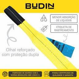 Cinta de Reboque e Arraste 20 ton x 1,5 metros plana - 4x4 / Trilhas / Off road / Caminhão / Trator  - 3