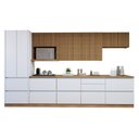 Ver imagem 3 de Cozinha Completa Modulada 7 Peças 10 Portas 7 Gavetas com Rodapé Norten Branco/Nature