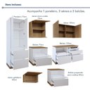 Ver imagem 6 de Cozinha Completa Modulada 7 Peças 10 Portas 7 Gavetas com Rodapé Norten Branco/Nature