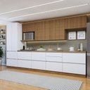 Ver imagem 1 de Cozinha Completa Modulada 7 Peças 10 Portas 7 Gavetas com Rodapé Norten Branco/Nature