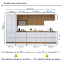 Ver imagem 4 de Cozinha Completa Modulada 7 Peças 10 Portas 7 Gavetas com Rodapé Norten Branco/Nature