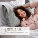 Ver imagem 5 de Bedsure Fronha de Cetim Queen Conjunto de 2 -branca Pura