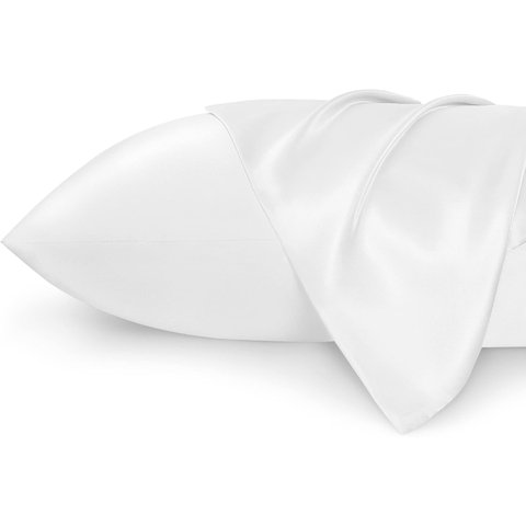 Bedsure Fronha de Cetim Queen Conjunto de 2 -branca Pura