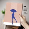 Na Chuva com Guarda-chuva - Quadro ou Placa Decorativa com 2 Peças É Decoração Quadros e Placas Deco - 3