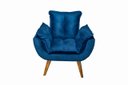 Ver imagem 2 de Kit 2 Poltronas Decorativa Opala Azul Marinho Assento De Pillow DORA BELA