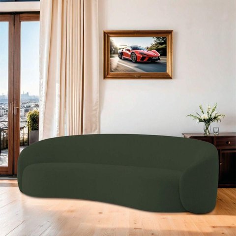 Sofá Orgânico Luxo Recepção 250cm Amore Linho Verde