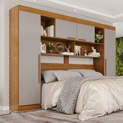 Guarda-roupa Casal Modulado Odin Premium 4 Portas Cinamomo/off White - Pnr Móveis