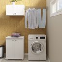 Ver imagem 1 de Conjunto Lavanderia Multiuso 2 Peças 1 Balcão BL3300 1 Armário Aéreo AM3103 