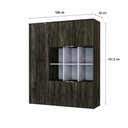 Ver imagem 6 de Armário Alto com Nichos e 05 Portas 161,5x135x42cm Wlan135 Carvalho Dark - Branco