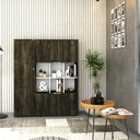 Ver imagem 4 de Armário Alto com Nichos e 05 Portas 161,5x135x42cm Wlan135 Carvalho Dark - Branco