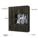 Ver imagem 3 de Armário Alto com Nichos e 05 Portas 161,5x135x42cm Wlan135 Carvalho Dark - Branco