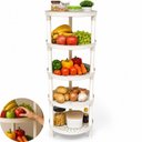 Ver imagem 1 de Estante Organizadora 5 Prateleiras Redondas Plastica Multiuso Frutas Legumes Cozinha Area Servico