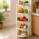 Ver imagem 2 de Estante Organizadora 5 Prateleiras Redondas Plastica Multiuso Frutas Legumes Cozinha Area Servico