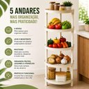Ver imagem 6 de Estante Organizadora 5 Prateleiras Redondas Plastica Multiuso Frutas Legumes Cozinha Area Servico