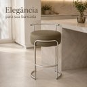 Ver imagem 3 de Banqueta Evans 75cm Metal Champagne Assento Estofado
