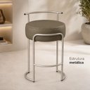 Ver imagem 4 de Banqueta Evans 75cm Metal Champagne Assento Estofado