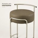 Ver imagem 2 de Banqueta Evans 75cm Metal Champagne Assento Estofado