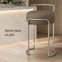 Ver imagem 5 de Banqueta Evans 75cm Metal Champagne Assento Estofado