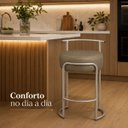 Ver mais imagens de Banqueta Evans 75cm Metal Champagne Assento Estofado
