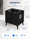 Ver mais imagens de Mesa de Cabeceira Criado Inteligente Luminária Abajur LED 3 Gavetas Carregador Wireless Caixa de Som