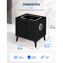 Ver mais imagens de Mesa de Cabeceira Inteligente com 3 Gavetas:Preto
