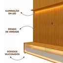 Ver imagem 3 de Rack com Painel Ripado para Sala com Rodízios 75 Polegadas Naturale Off White Ivern Shop Jm
