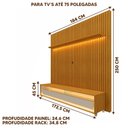 Ver imagem 4 de Rack com Painel Ripado para Sala com Rodízios 75 Polegadas Naturale Off White Ivern Shop Jm