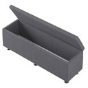 Ver imagem 4 de Baú Sapateira Estofada Casal 140 Cm Marte Corino - Skybox Cor Cinza