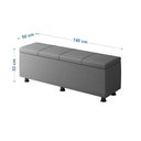 Ver imagem 5 de Baú Sapateira Estofada Casal 140 Cm Marte Corino - Skybox Cor Cinza