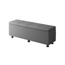 Ver imagem 3 de Baú Sapateira Estofada Casal 140 Cm Marte Corino - Skybox Cor Cinza