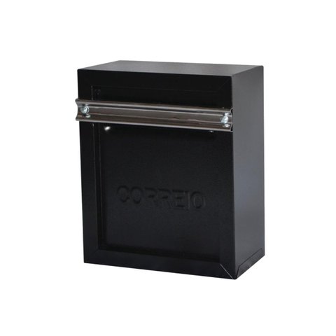 Caixa Correio Cartas Popular 30 Preta para Grade 13x25x30cm