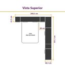 Ver imagem 4 de Guarda Roupa Modulado Casal 1,38 M Canto com Escrivaninha Paris Luciane M11:branco