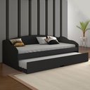 Ver imagem 2 de Sofá Cama Funny III 078 Com Cama Auxiliar Preto Fosco Conquista Móveis