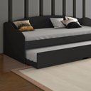 Ver imagem 5 de Sofá Cama Funny III 078 Com Cama Auxiliar Preto Fosco Conquista Móveis