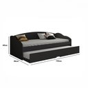 Ver imagem 3 de Sofá Cama Funny III 078 Com Cama Auxiliar Preto Fosco Conquista Móveis