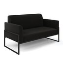Ver imagem 4 de Sofá Namoradeira Base Industrial Alta Preto Marisa Suede D03 - D’Rossi