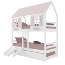 Ver imagem 2 de Treliche Casinha Bela Kit Escada/Escorregador - Madeira Maciça Branco/Rosa Megamobilia