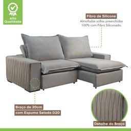 Sofá Retrátil e Reclinável 3 Lugares 260cm Molas Ensacadas Urban Paropas by Ecosono - 4 Sofá Retrátil e Reclinável 3 Lugares 260cm Molas Ensacadas Urban Paropas by Ecosono - 4