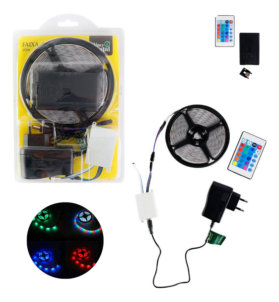 Fita de Led Rgb 5 Metros 300 Leds Pisca Pisca Iluminação